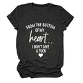 T-shirt grigio antracite minimalista con stampa di testo bianco FROM THE BOTTOM OF MY heart - S / Grigio Melange (Font Bianco)