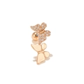 18K rose gold butterfly cartilage stud earring with cubic zirconia and screw ball back - Overlapping Double Butterfly (EGD0197 Rose Gold)