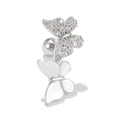 Silver double butterfly cartilage stud with white cubic zirconia and enamel finish - Double Layered Butterfly (EGD0197 Silver)
