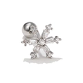 Silver snowflake ear stud with cubic zirconia and a secure screw ball back closure - Snowflake Style (EGD0449) / Silver Snowflake