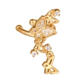 Detailed close-up of 18K gold plated butterfly ear cuff with shimmering zircon accents - Butterfly Style Gold (EGJ0114)