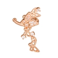 Detailed close-up of 18K rose gold butterfly ear cuff with shimmering zircon pavé crystals - Butterfly Style Rose Gold (EGJ0114)