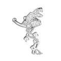 Detailed close-up of zircon butterfly ear cuff with 18K gold plating and dangling charms - Butterfly Style Silver (EGJ0114)
