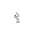 Détail de la boucle d'oreille en argent avec zircons brillants et une perle ronde - Style Perle Profilée (EGD0386) / Argent