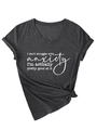 Detail of dark gray V-neck tee with rolled sleeves and front knot design showing fabric texture - Heater Grey (White Font)