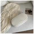 Elegante borsa a sella bianco crema da donna con stampa fashion e tracolla sottile - Bianco