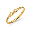 Bracciale a catena dorata minimalista con design a corda intrecciata e anelli uniti - Stile Fibbia Intrecciata Torsione (TT0768) / Oro