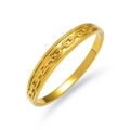 Bracciale rigido minimalista in acciaio inossidabile dorato con motivo a catena - Stile Scolpito Catena 3D (TT0760) / Oro