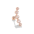 Makro-Detail der roségoldenen Fünf-Sterne-Ohrstecker mit funkelnden Zirkonia-Steinen - Sternenreihe / Roségold