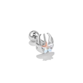 Clou d'oreille étoile en argent avec opale chatoyante et fermoir à vis pour cartilage - Style Étoile Opale (EGD0313) / Argent