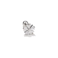 Boucles d'oreilles fleur en argent avec zircons clairs et fermoir à vis à bille - Fleur à Cinq Pétales Cristal (EGD0395) / Argent