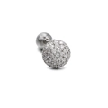Clou d'oreille sphère pavé de zircons étincelants avec fermoir à vis argenté - Sphère Entièrement Pavée (EGD0213) / Argent
