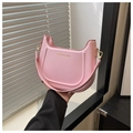Borsa hobo rosa in ecopelle con dettagli dorati e scritta stampata FASHION & BAG - Rosa