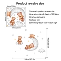 Plan détaillé des stickers muraux ours et lune, dimensions des planches 30x60cm - 30*60cm*2 Feuilles