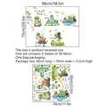 Stickers muraux dinosaures pour chambre d enfant avec paysages de volcans verts - 30*60cm*2pcs