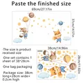 Maattabel voor lichtgevende muurstickers konijn en sterren met lay-out 69x37 cm - 38*28cm