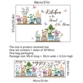 Adesivi murali per cucina con piante in vaso e farfalle, decorazione da parete - 30*90cm*1pz