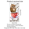 Creative owl on coffee cup wall sticker, self-adhesive kitchen decor size 40x20cm - 20*40cm(MS4254-ZC)