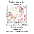 Detail von Blumen Schmetterling Wandtattoo mit Home of Love Herz und Maßen 30x35cm - 30 X 35 Cm X 1 Stück