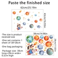 Weltraum Planeten und Astronauten Wandaufkleber mit Maßen und Layout-Darstellung - 38*28cm (Weltraum-Abenteuer Thema)