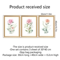 3er-Set Wandbilder mit Aquarell-Blumen, rosa Rosen und Goldrahmen, Größe 30x40 cm - Rosa Orange Rose Kombination / Standardgröße