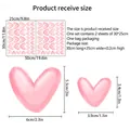 Pink watercolor heart wall decals set showing sheet layout and product dimensions - 30*25cm*2PCS