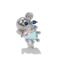 Dettaglio orecchino a perno in cristallo iridescente a cuore con gemme blu - Fata a forma di cuore color aurora (EGD0461 Oro bianco)