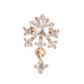 Rose gold star-shaped mini stud earring with zircon fringe and shooting star design - Rose Gold (EGD0441)