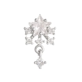 Silver star drop earrings with sparkling cubic zirconia stones in a Y2K Y2K aesthetic - Silver (EGD0441)
