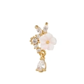 Blumen Ohrstecker aus 18K vergoldetem Edelstahl mit weißen Blütenblättern und Zirkon - Eleganter Kleiner Blumenstil (EGD0387)
