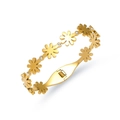 Gouden madeliefje armband met ingebedde kristallen en veersluiting van roestvrij staal - Madeliefjesstijl