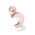 Pink crescent moon stud earring in rose gold finish with secure screw back closure - Rose Gold (EGD0233)