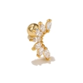 Gold screw back cartilage stud with five marquise-cut white zircons in a fan shape - Five-Stone Marquise Row Style (EGD0410)