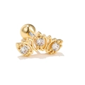 Pendientes de flor dorados con tres marcos de marquesa y circonitas transparentes - Estilo Triple Marquise Hueco (EGD0451)