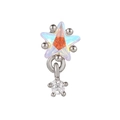 Orecchino a stella pentagramma finitura aurora AB con pendente in zircone lucido - Ciondolo Stella a Cinque Punte Aurora (EGD0592 Colore Oro Bianco)