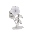Orecchino a fiore con petali bianchi, foglie di zircone e chiusura a vite in argento - Design fiore bianco e foglia (EGD0383 K bianco)