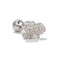 Mini heart cartilage stud with micro-paved zircons and secure screw ball back - Full Zircon Heart Style (EGD0542 White K)