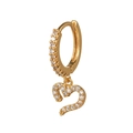 Elegant 18K gold plated hoop earrings with micro-paved crystal heart charms - Gold Heart Style (EK00013)