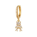 Klassische goldene Bären-Creolen mit runden und tropfenförmigen Zirkonia-Steinen - Gold Bär Stil (EK00048)