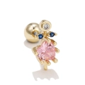 Vergoldetes knorpel-ohrring-männchen mit rosa herzzirkon und kugelschraubverschluss - Rosa Zirkon-Herz-Kronen-Stil (EGD0461 Rosa Zirkon)