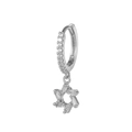Orecchini a cerchio in argento con pendente a stella in zircone baguette - Stile Stella Esagonale / Argento