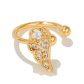 Golden angel wing ear cuff with sparkling crystals and C-shaped clip-on design - Angel Wings Style(EGJ0042) / Gold