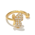 Gold plated ear cuff with butterfly design and sparkling white zircon stones - Butterfly Design / Butterfly Style-Gold (EGJ0012)