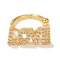 18k vergoldete LOVE-Ohrmanschette mit Zirkonia-Pflasterung im luxuriösen Design - LOVE Buchstabe (EGJ0050) / Gold