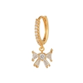 Créole en or 18 carats avec pendentif papillon en zircon étincelant au style minimaliste - Style Nœud en Zircone(EK00064)