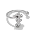Silver seahorse cuff earring featuring sparkling white zircon accents and adjustable open design - Seahorse Style-Silver Tone (EGJ0018)