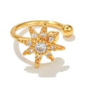 Luxurious 18k gold butterfly ear cuff with shimmering micro-set zircon accents - Eight-Pointed Star (EGJ0056) / Gold
