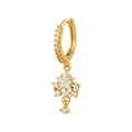 Orecchini a cerchio dorati con ciondolo a stella in zirconi e dettaglio pendente - Stile Pendente a Stella (EK00119)