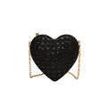 Bolso de fiesta negro en forma de corazón con elegante cadena dorada - Negro