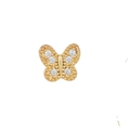 Pendientes de corazón con circonita rosa en forma de mariposa con acabado dorado - Pendientes de Mariposa con Circones (EGD0691 Dorado)